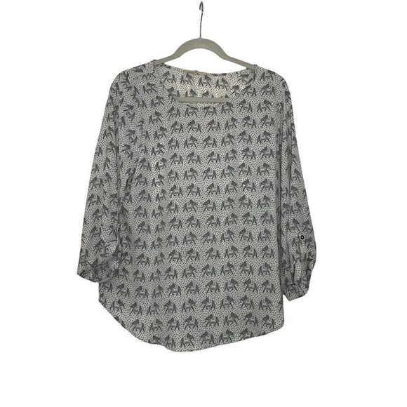 31 Hawthorn Cream Elephant Print Shell - M - Picture 1 of 5